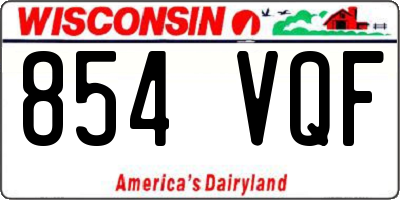 WI license plate 854VQF