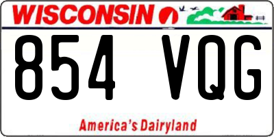 WI license plate 854VQG
