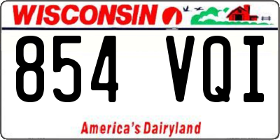 WI license plate 854VQI