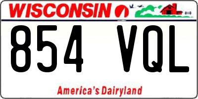 WI license plate 854VQL