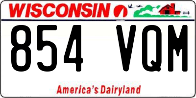 WI license plate 854VQM
