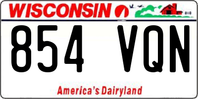 WI license plate 854VQN