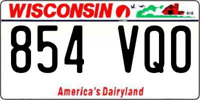 WI license plate 854VQO