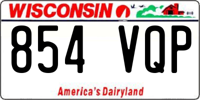 WI license plate 854VQP