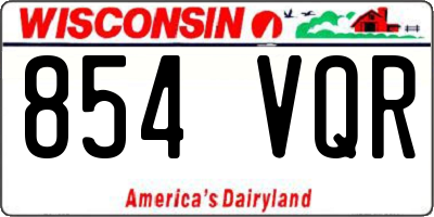 WI license plate 854VQR