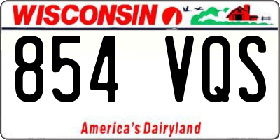 WI license plate 854VQS