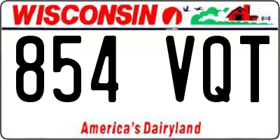 WI license plate 854VQT