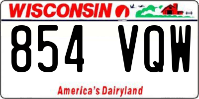 WI license plate 854VQW