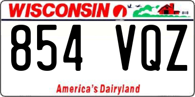 WI license plate 854VQZ