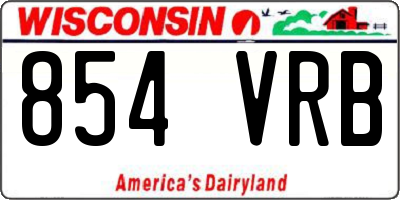 WI license plate 854VRB