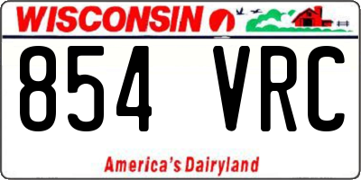 WI license plate 854VRC