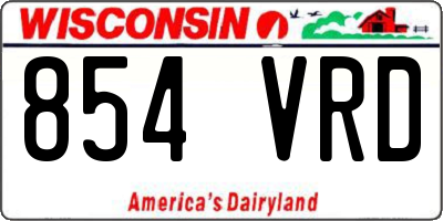 WI license plate 854VRD