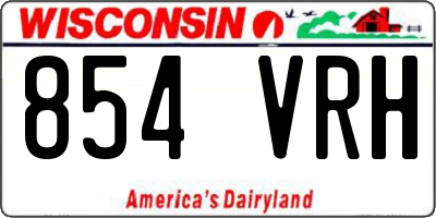 WI license plate 854VRH