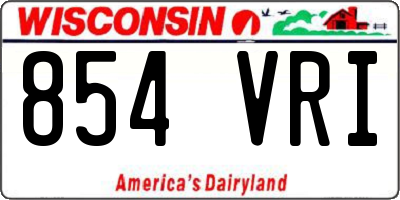 WI license plate 854VRI