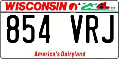 WI license plate 854VRJ
