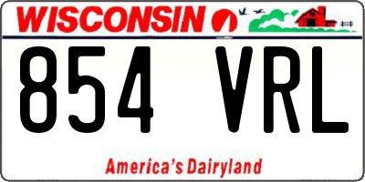 WI license plate 854VRL