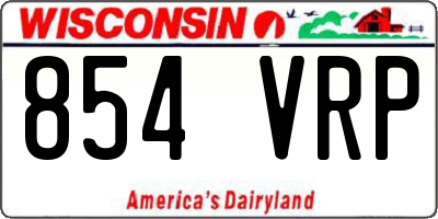 WI license plate 854VRP