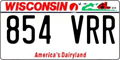 WI license plate 854VRR