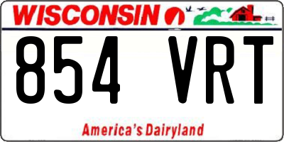 WI license plate 854VRT