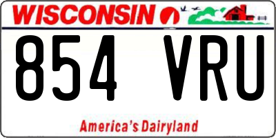 WI license plate 854VRU