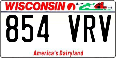 WI license plate 854VRV