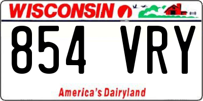 WI license plate 854VRY