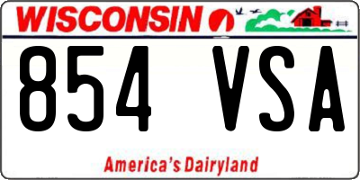 WI license plate 854VSA