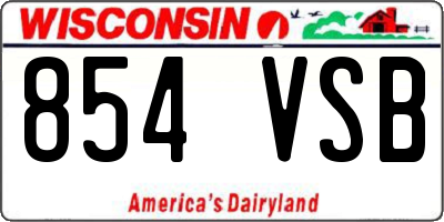 WI license plate 854VSB
