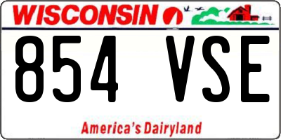 WI license plate 854VSE