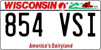 WI license plate 854VSI