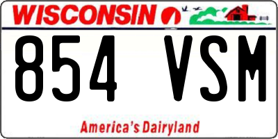 WI license plate 854VSM