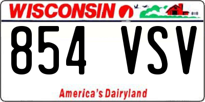WI license plate 854VSV