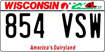 WI license plate 854VSW