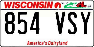 WI license plate 854VSY