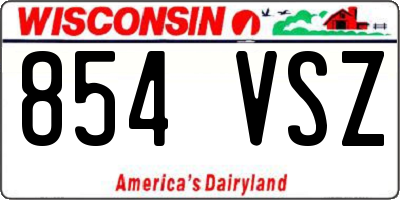 WI license plate 854VSZ