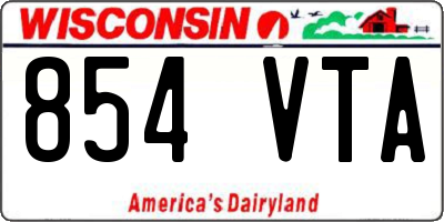 WI license plate 854VTA