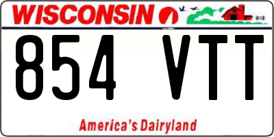 WI license plate 854VTT