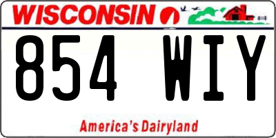 WI license plate 854WIY