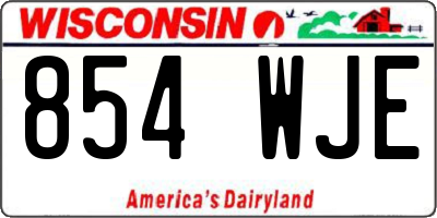 WI license plate 854WJE