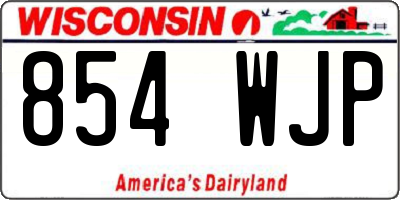 WI license plate 854WJP