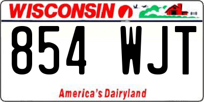 WI license plate 854WJT