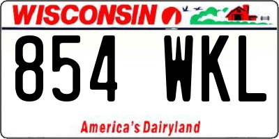 WI license plate 854WKL