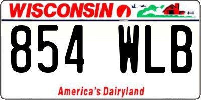 WI license plate 854WLB