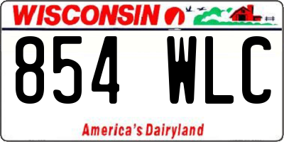 WI license plate 854WLC