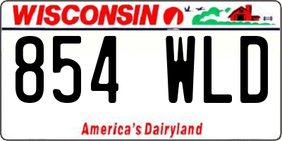 WI license plate 854WLD