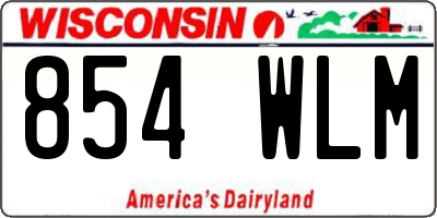 WI license plate 854WLM