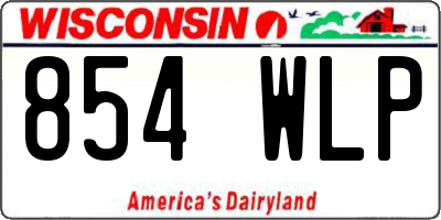 WI license plate 854WLP