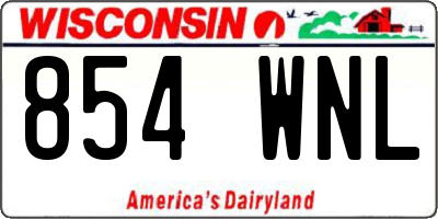 WI license plate 854WNL