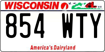 WI license plate 854WTY