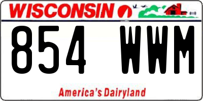 WI license plate 854WWM